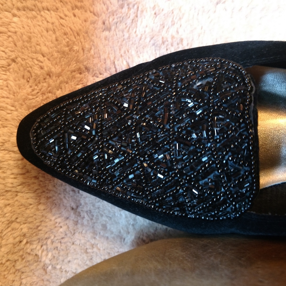 Steppin' Out Black Beaded Heels